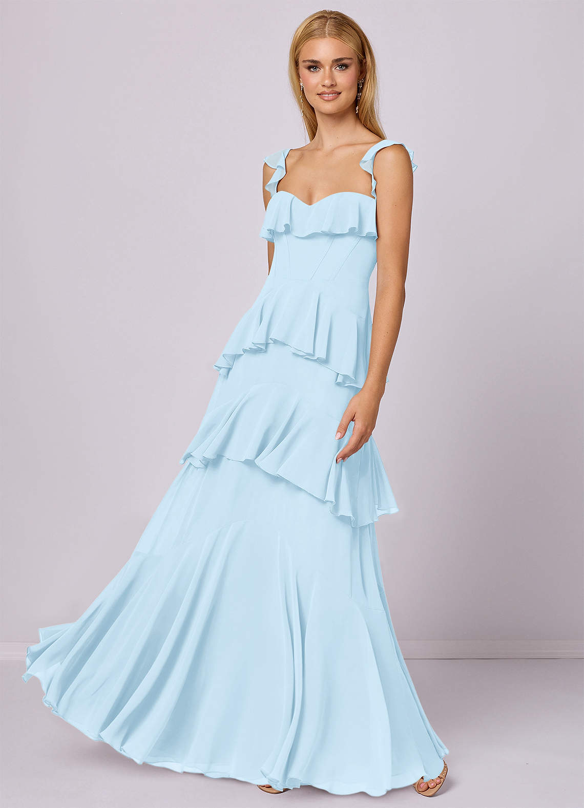 corset over dress Strapless Chiffon A-Line Wedding Dress main image 0