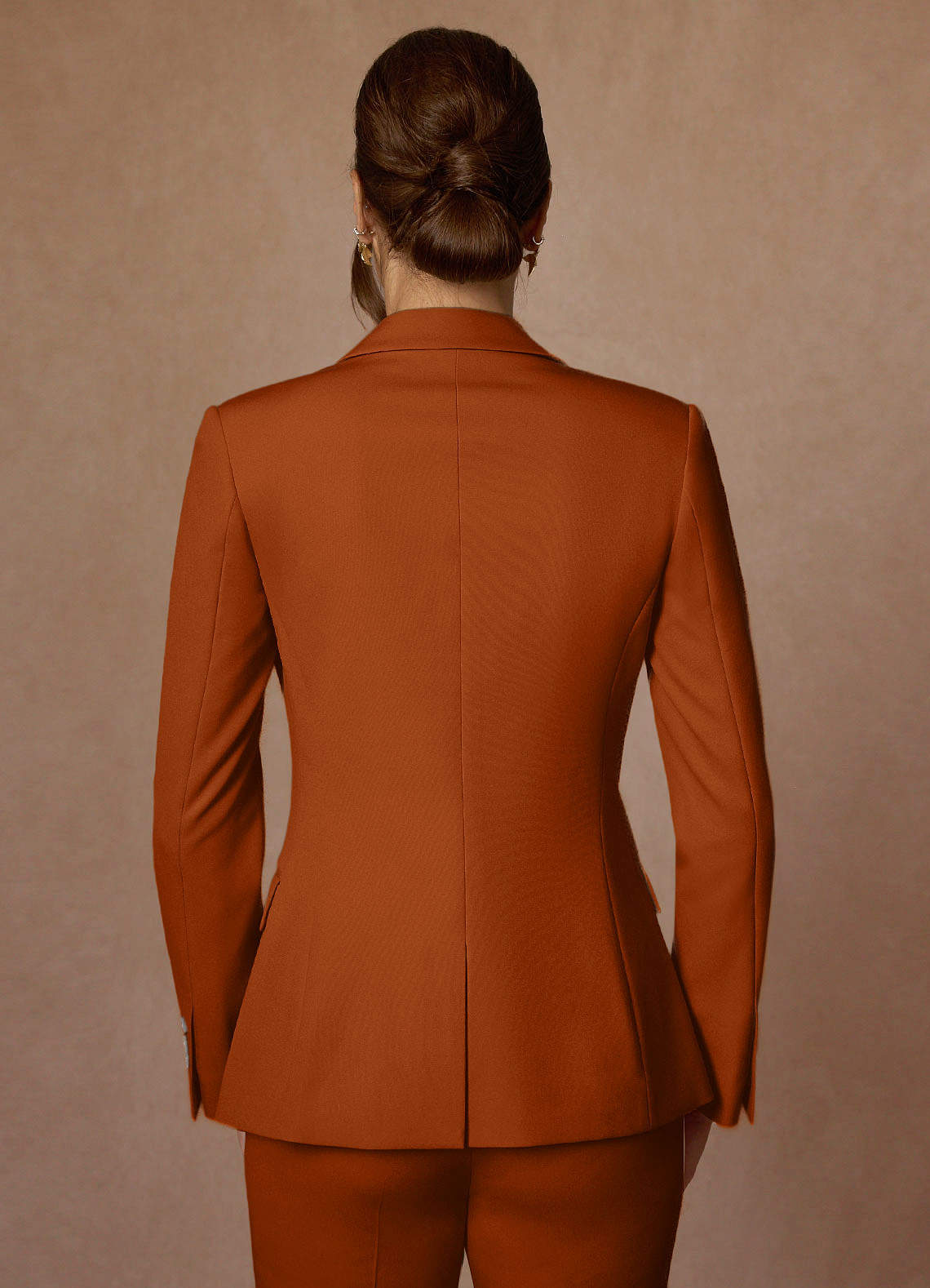 front Kennedy Burnt Orange Structured Stretch Blazer