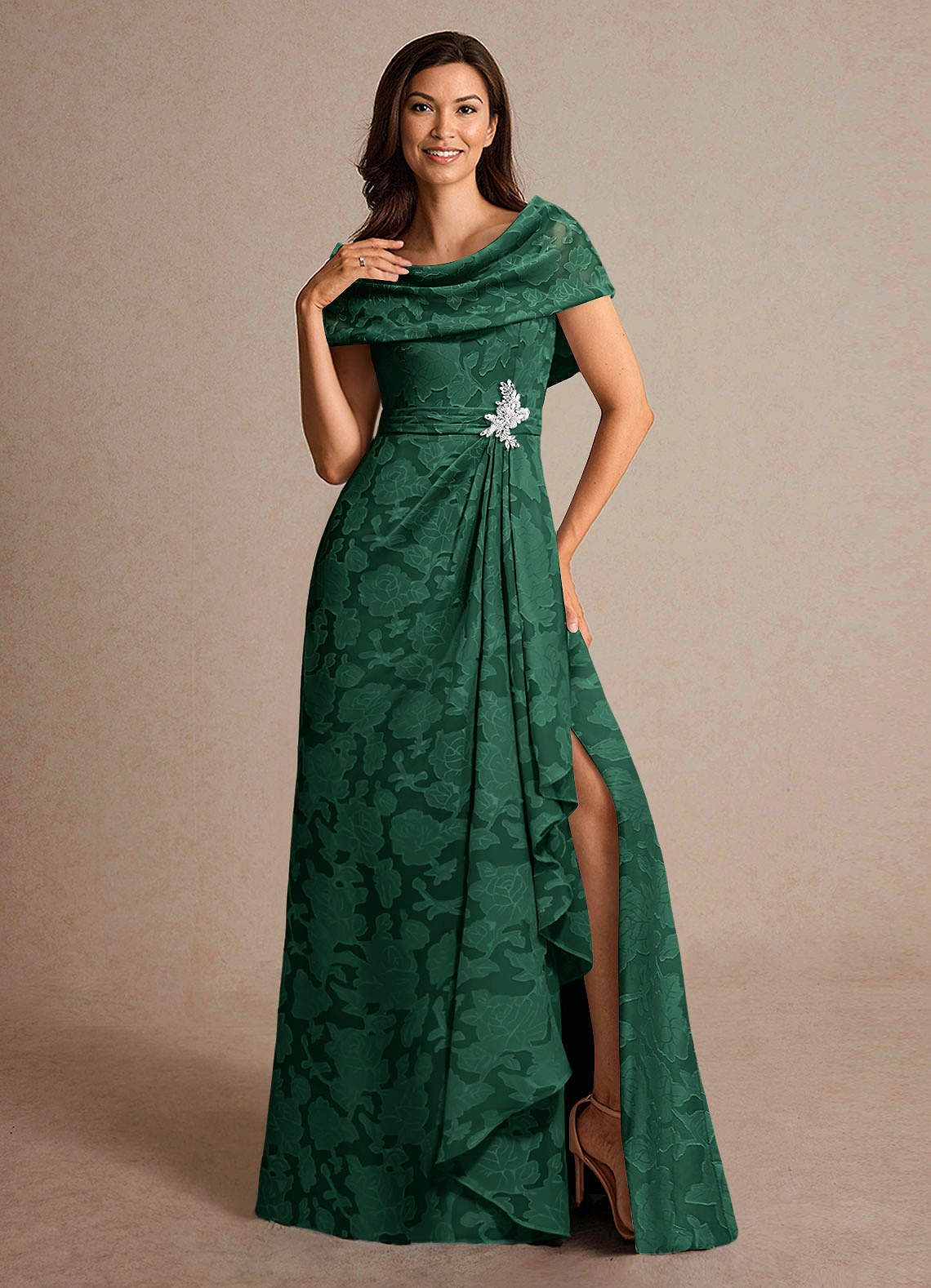green emerald velvet dress Skye Floral Burnout Velvet Dress