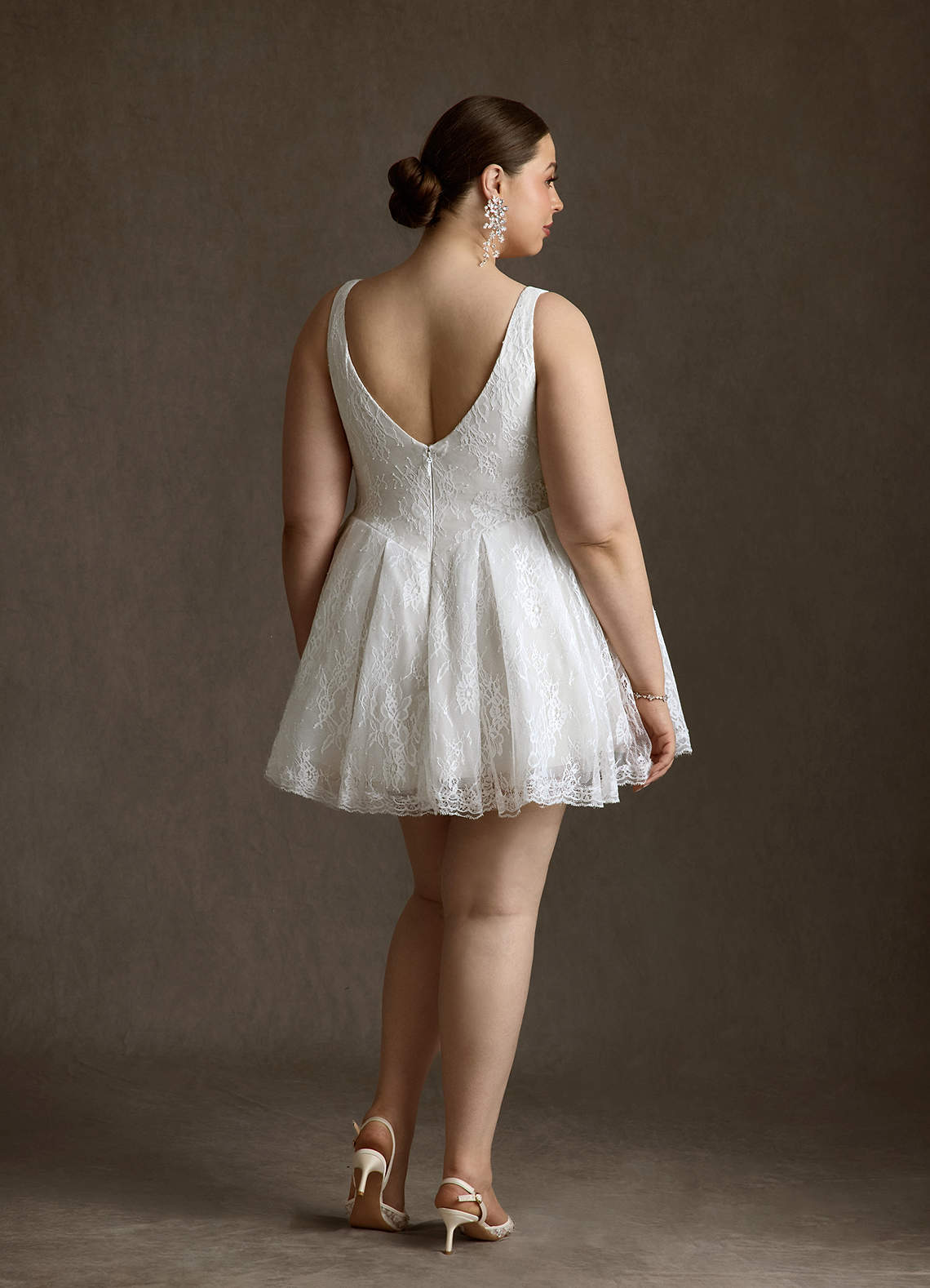 Azazie Dawn Wedding Dresses Diamond White A-Line Lace Dress image6