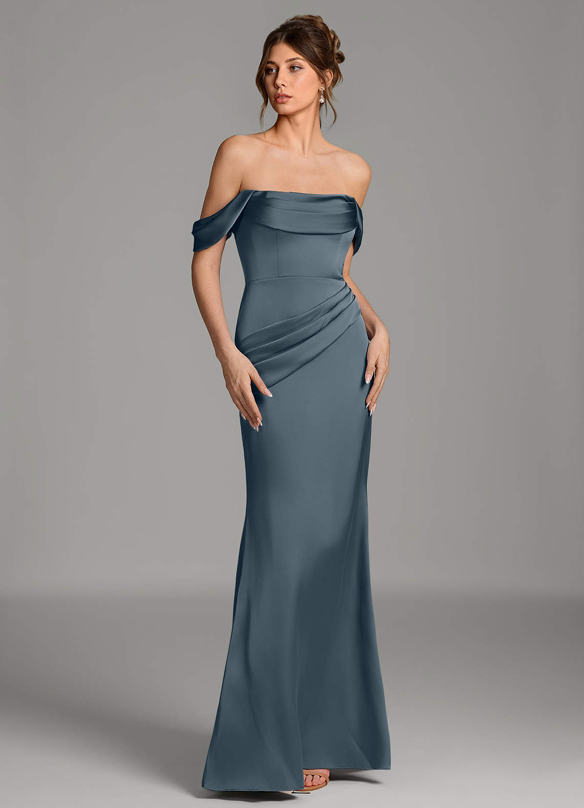 Azazie Alanis Twilight Stretch Satin Bridesmaid Dresses