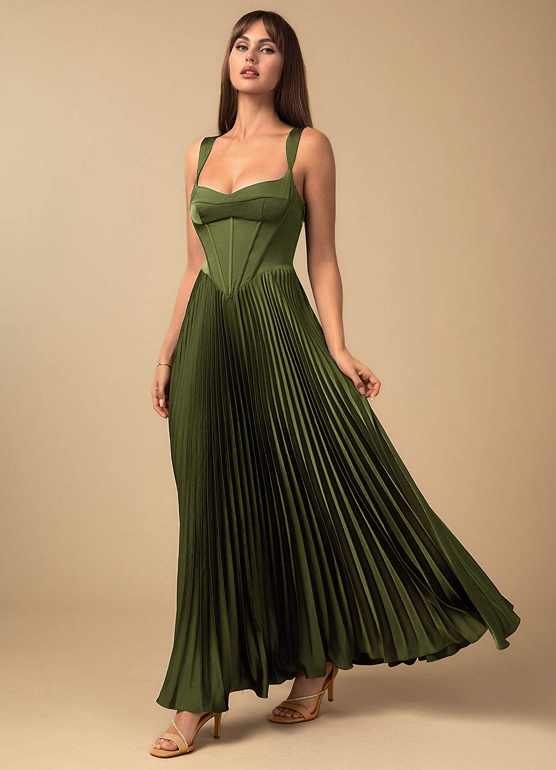 Avenelle Olive Maxi Dress | Azazie