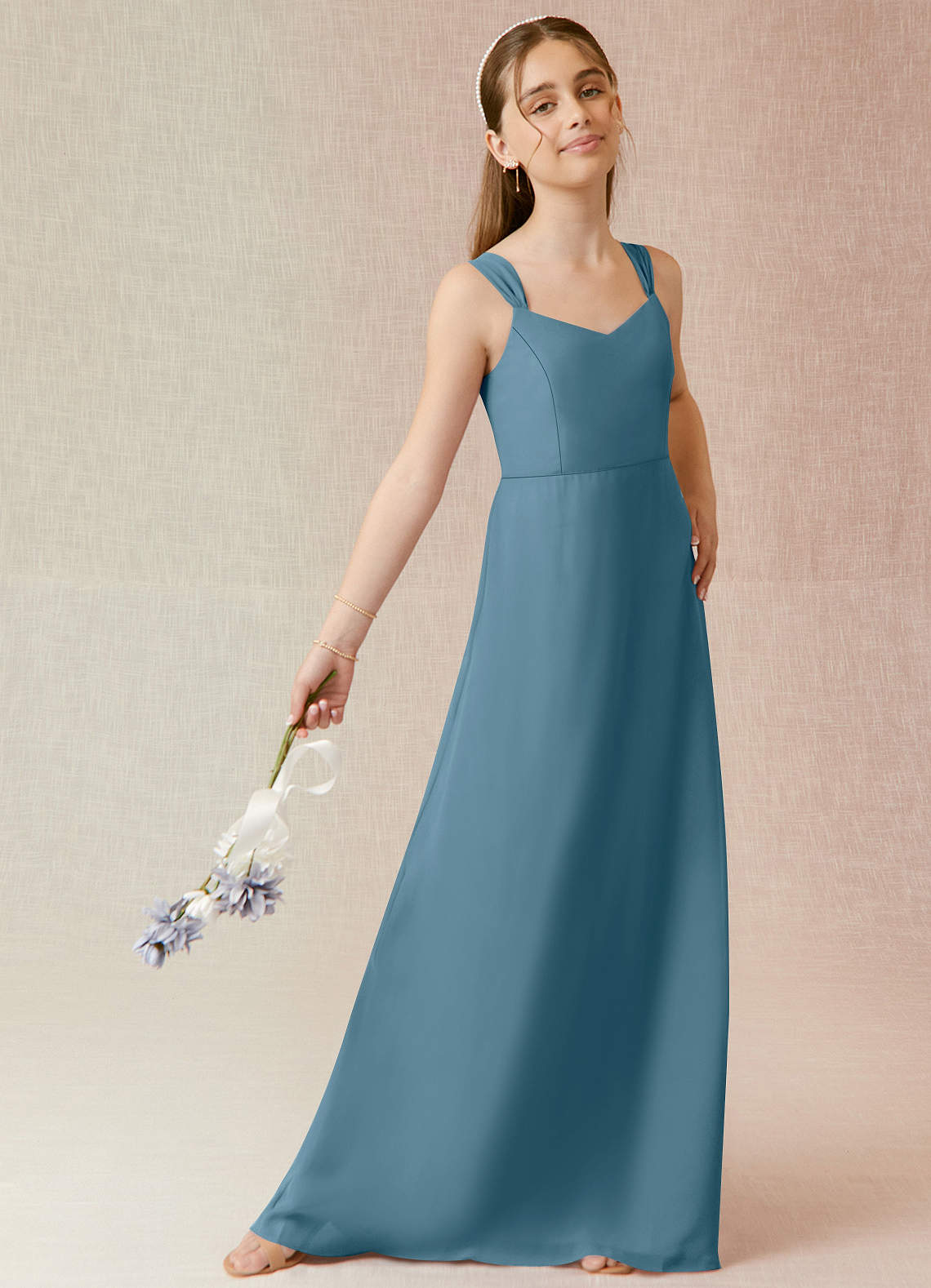 Azazie Denice Junior Bermuda A-Line Chiffon Dress image3