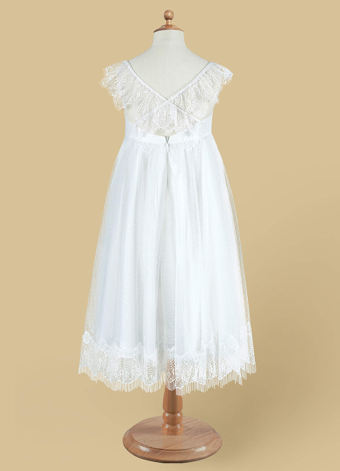 Floryme A-line Lace/Tulle Tea-Length Flower Girl Dress main image 1