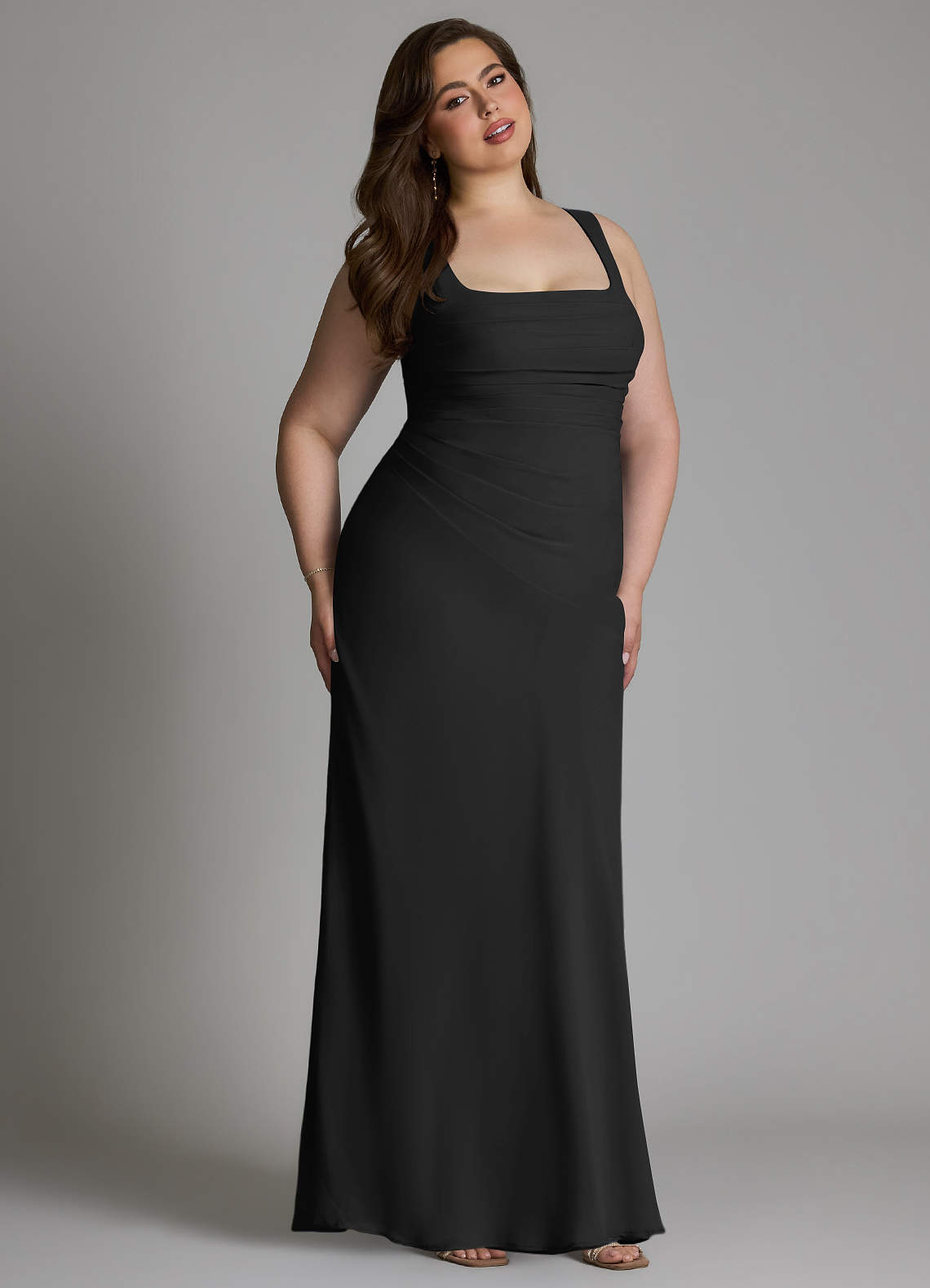 Azazie Agustina Bridesmaid Dresses Black Mermaid Corset Chiffon Dress image13