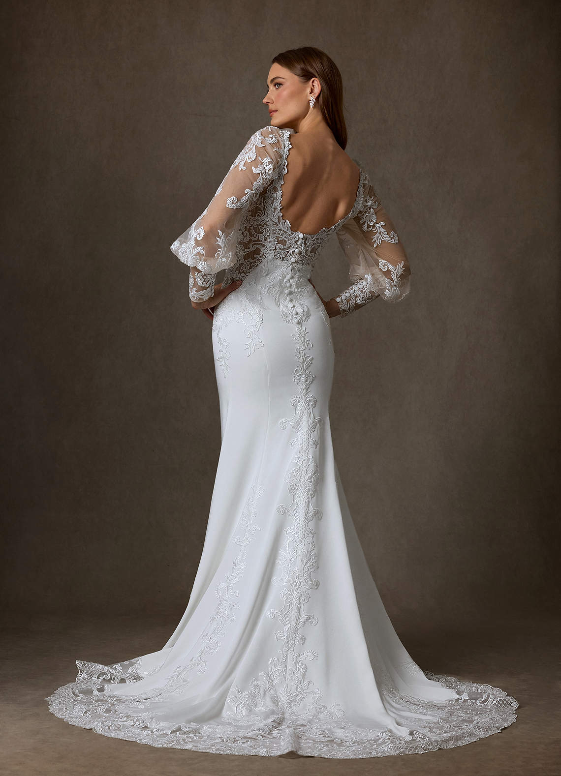 Azazie Isadora Diamond White Nude Mermaid Lace Dress | Azazie