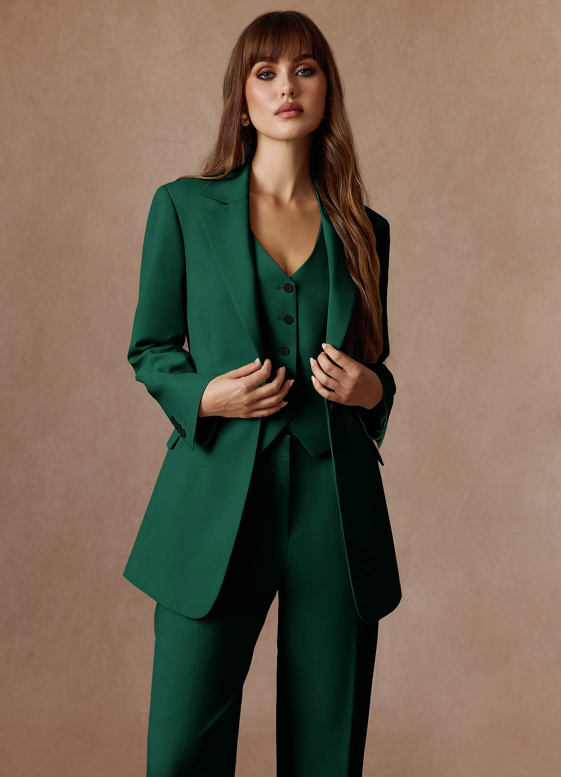Azazie Women's Emerald Refined Weave Slight Stretch Blazers