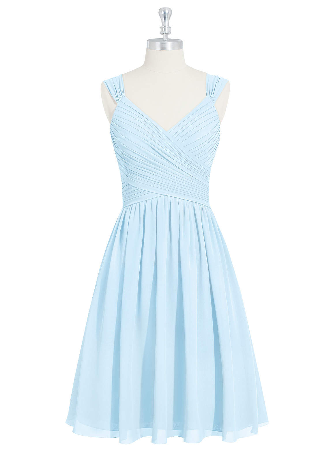 david's bridal off shoulder bridesmaid dress Simple V Neck Knee Length Bridesmaid Dresses with Pearls main image 0
