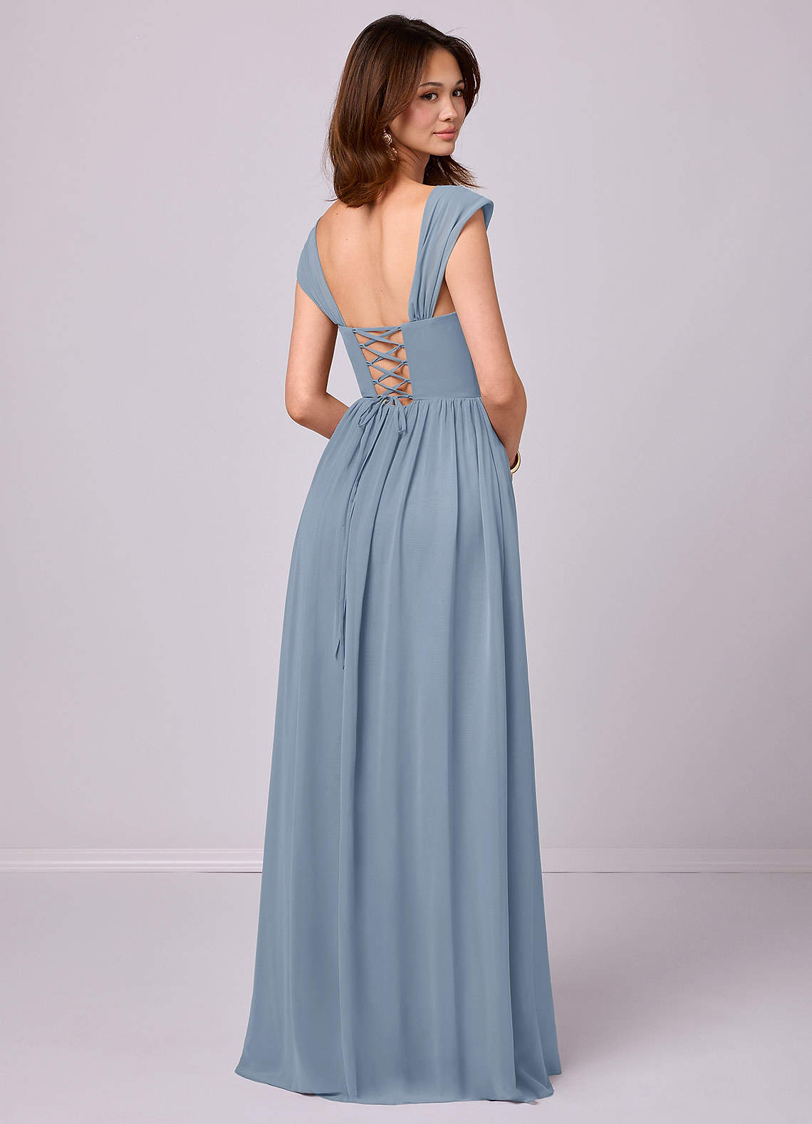 Barbie ♥ Azazie Bridesmaid Dresses A-Line Corset Chiffon Floor-Length Dress image4