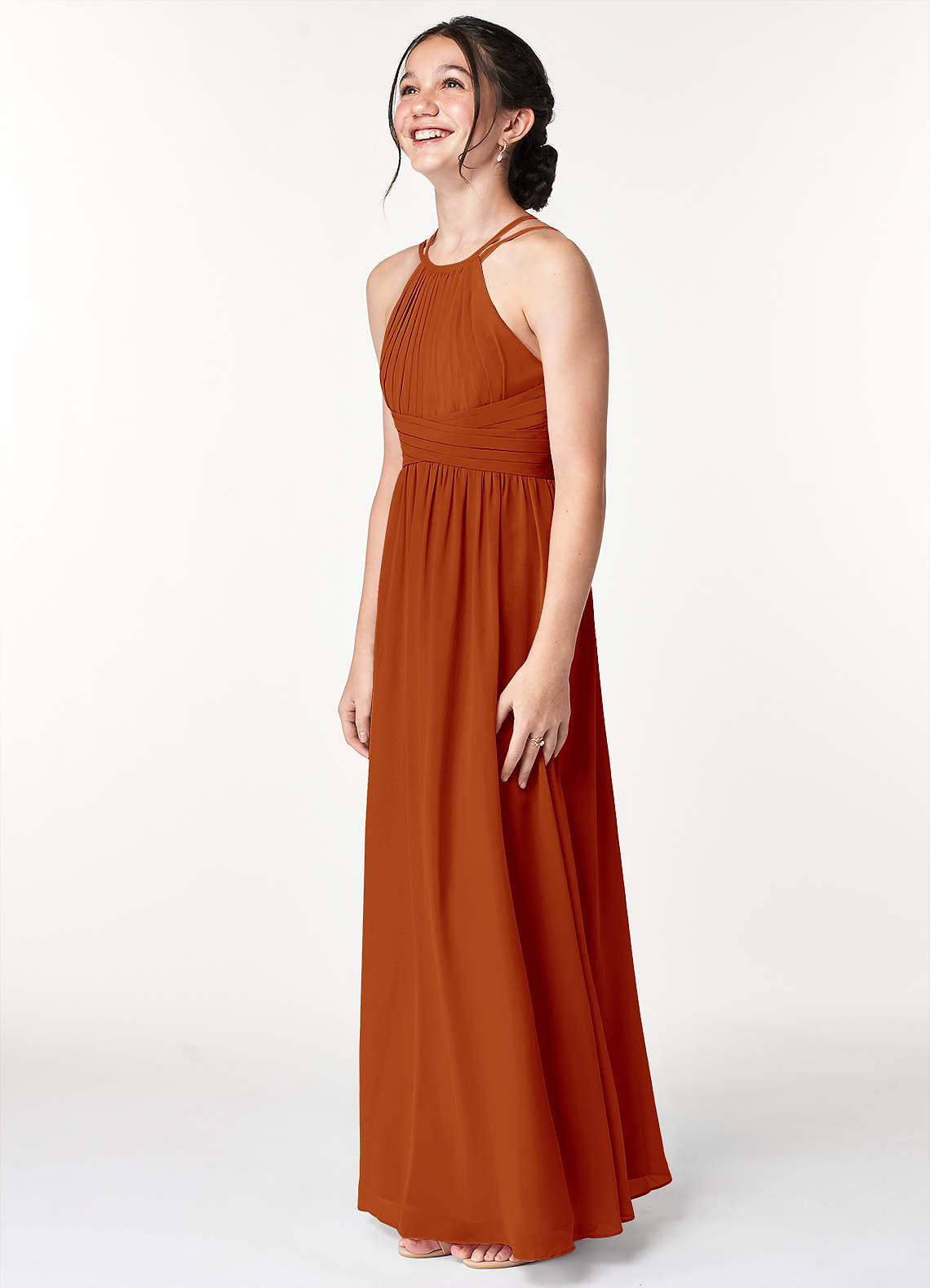 Paprika Azazie Melinda JBD Junior Bridesmaid Dresses Azazie