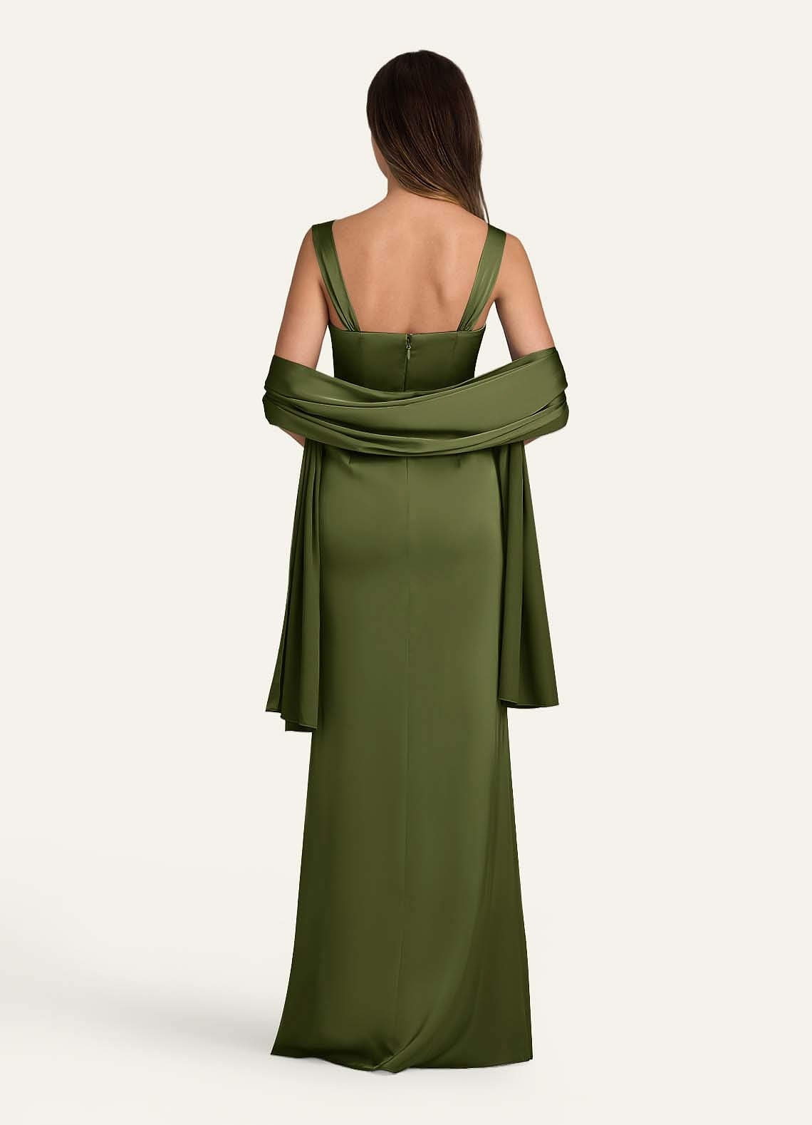 front Azazie Matching Color Ireland Stretch Satin Shawl