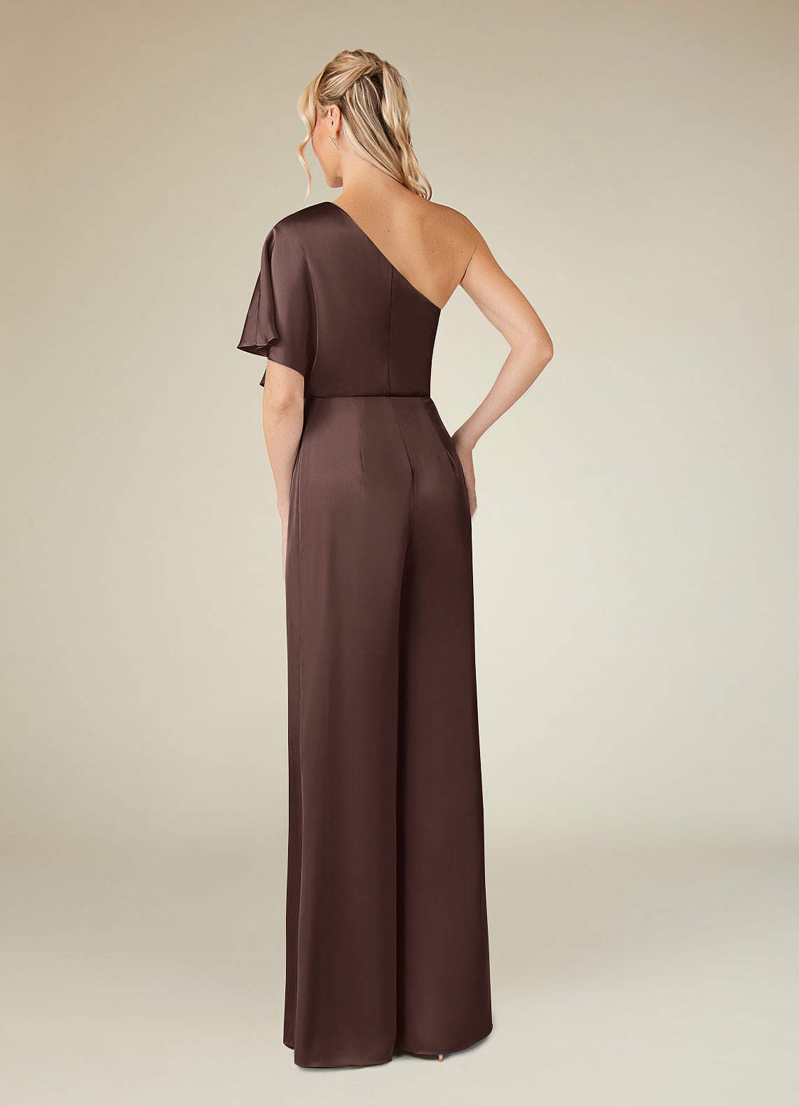 Azazie Hagretta vestidos de madre de la novia Vestido de Ganache de Satén Elástico de Mono/Traje de pantalón image3