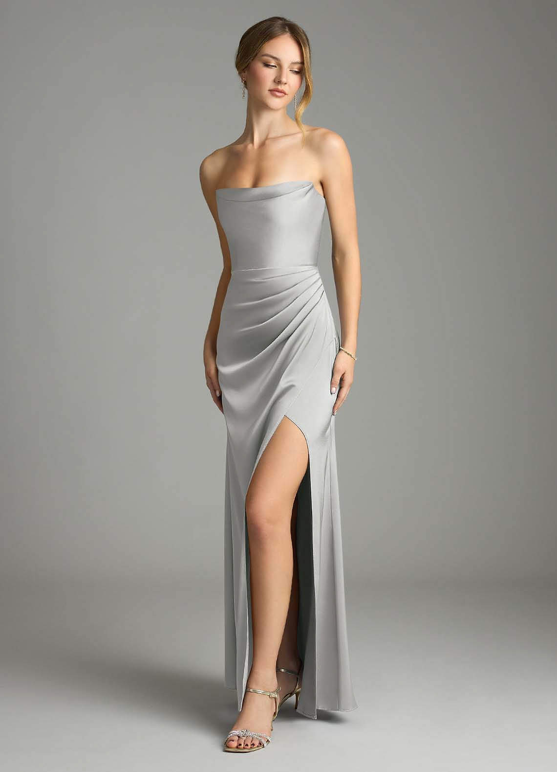 silver convertible dress Silver Goddess Convertible Dress - Long Multiway Dress