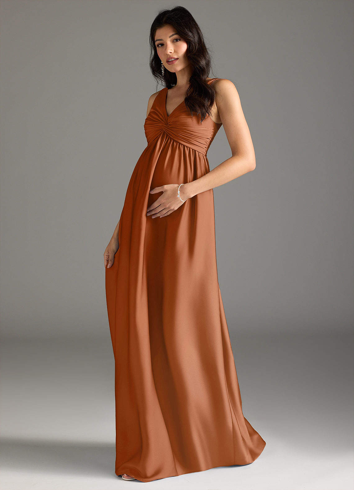 sachin and babi light blue dress V-Neck Empire Waist Bridesmaid Dresses with Bow Tie  FancyVestido