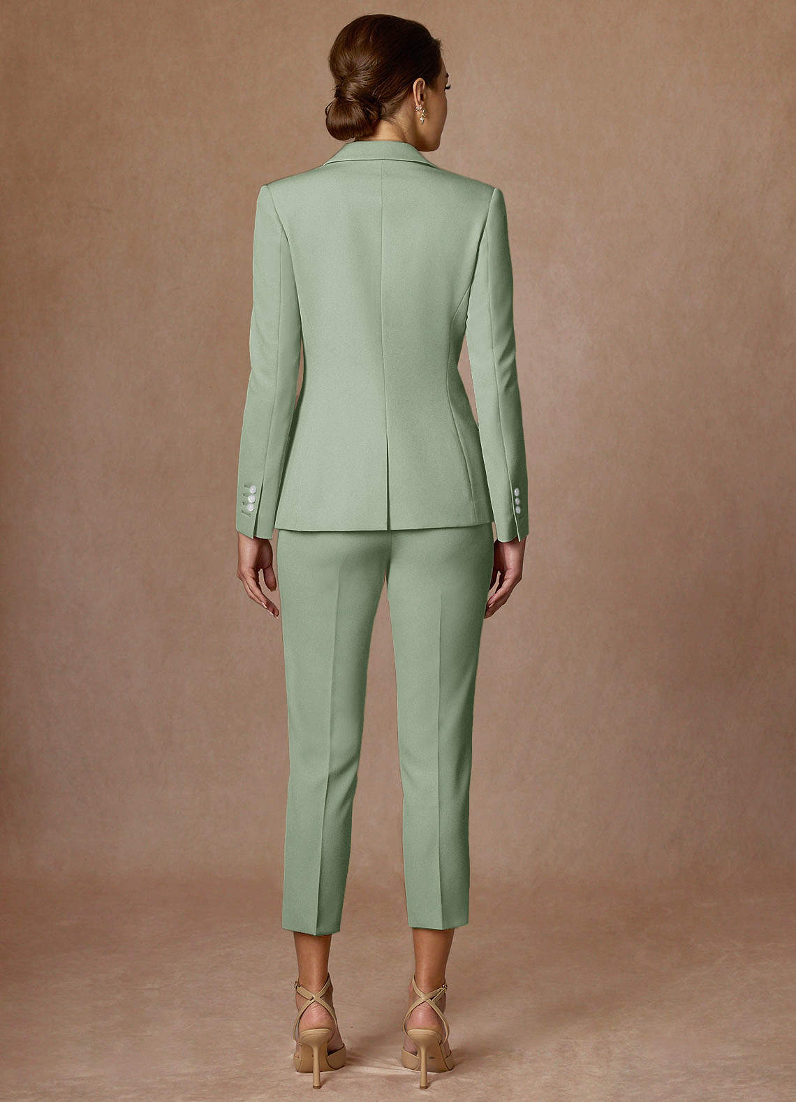 front Kennedy Dusty Sage Structured Stretch Blazer