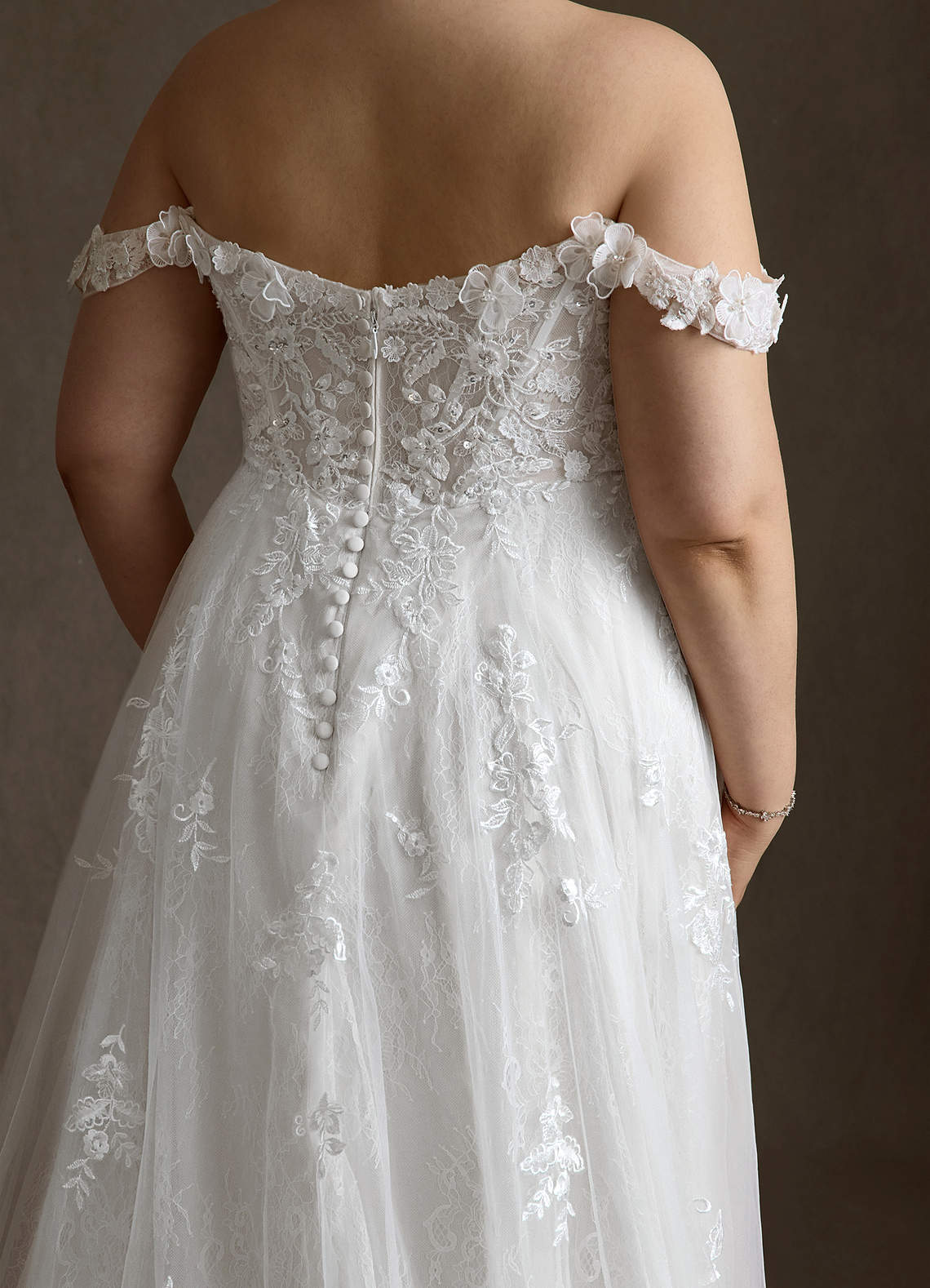 Azazie Florentina Wedding Dresses Diamond White A-Line Sweetheart Sequins Tulle Dress image9