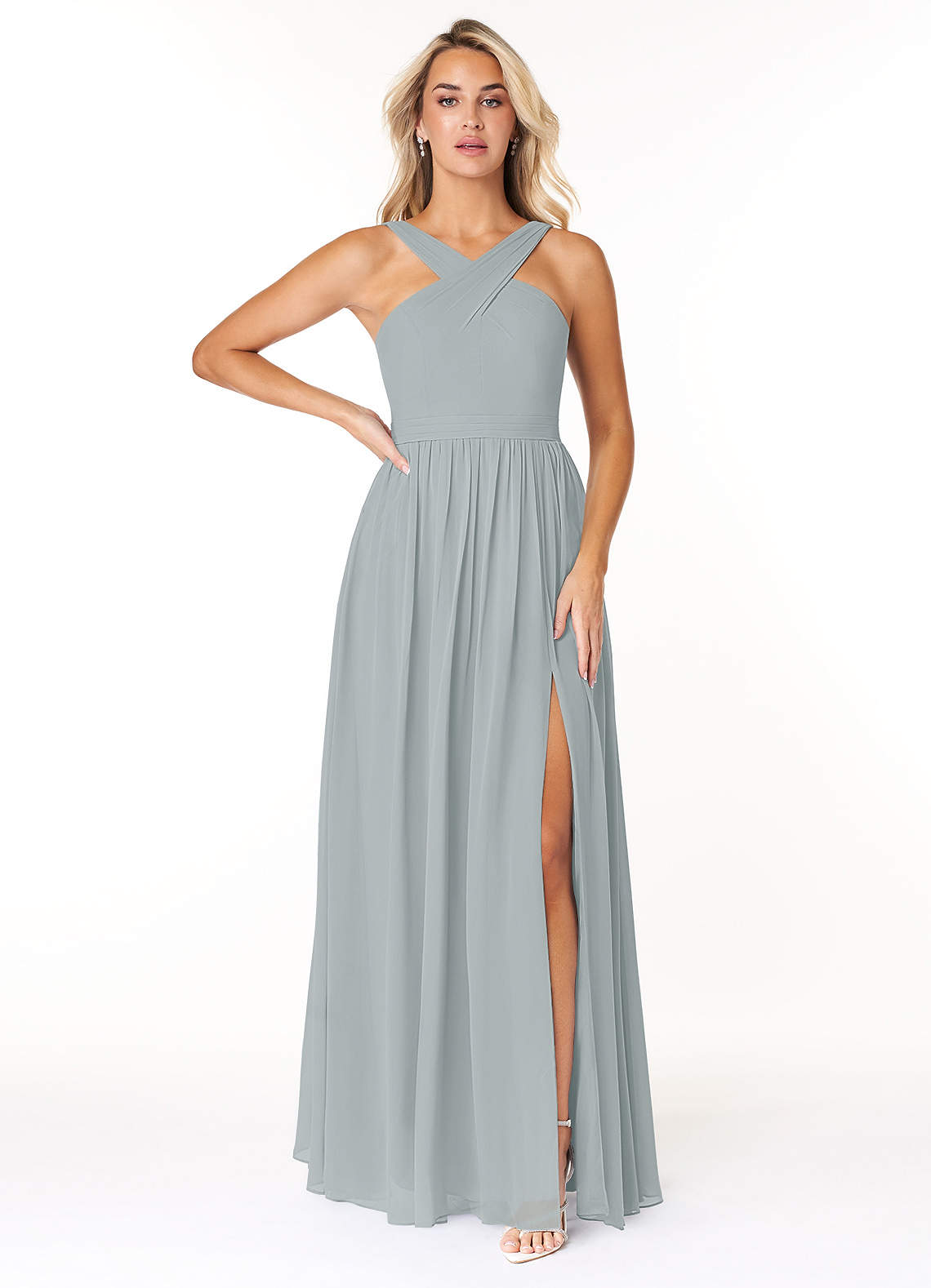 dolphin grey dress Azazie Elvira