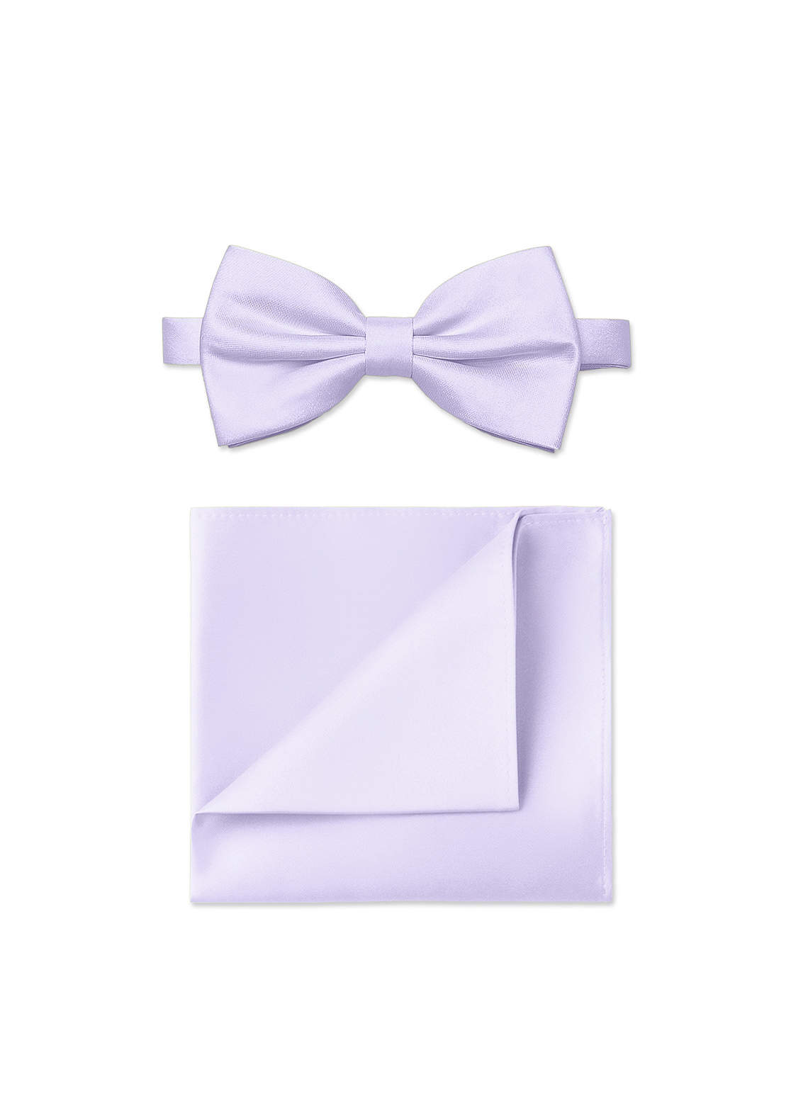 front Matte Satin Bow Tie and Pocket Square Set