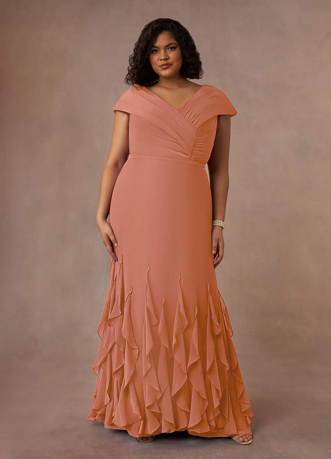 Azazie Bailora Mother of the Bride Dresses MAI TAI Mermaid Ruched Chiffon Dress image1