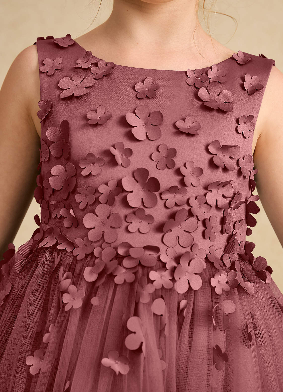 Azazie Lana Vestidos de florista Vestido Ametista de Cetim fosco de Linha A com Sem mangas image5