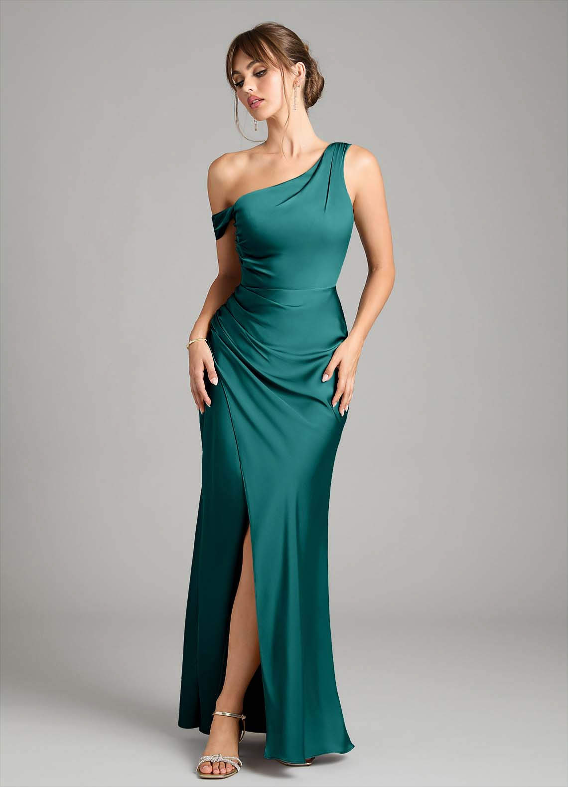 madelyn satin dress Azazie Madelyn