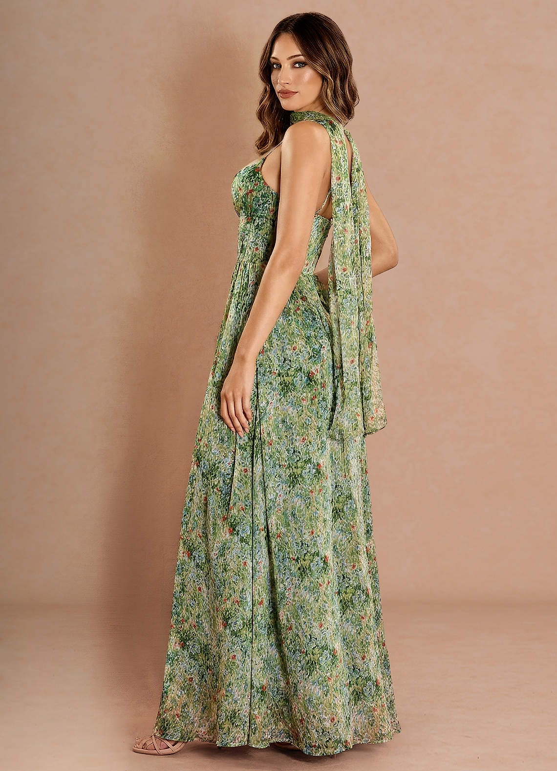 Lolla Green Floral Maxi Dress image1