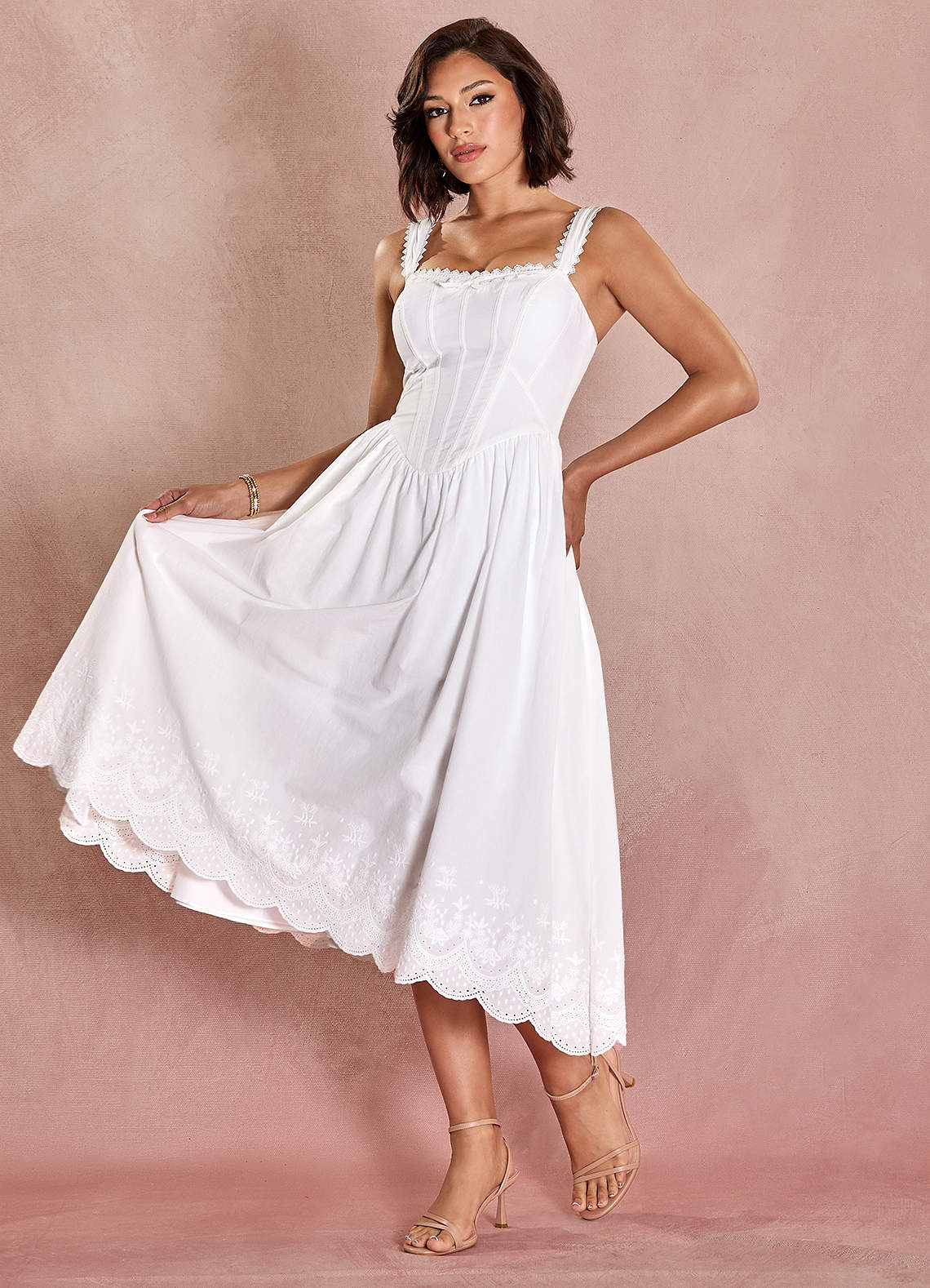 Kirsten White Midi Dress | Azazie