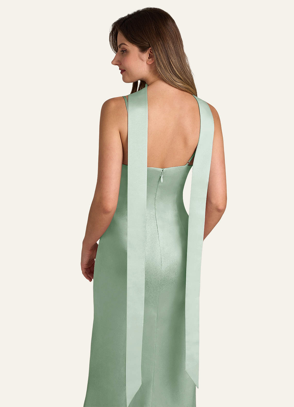 front Azazie Matching Color Matte Satin Scarf