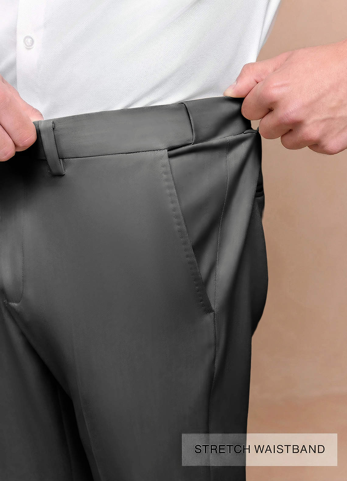 front Vincent 회색 신축성 좋은 정장 바지