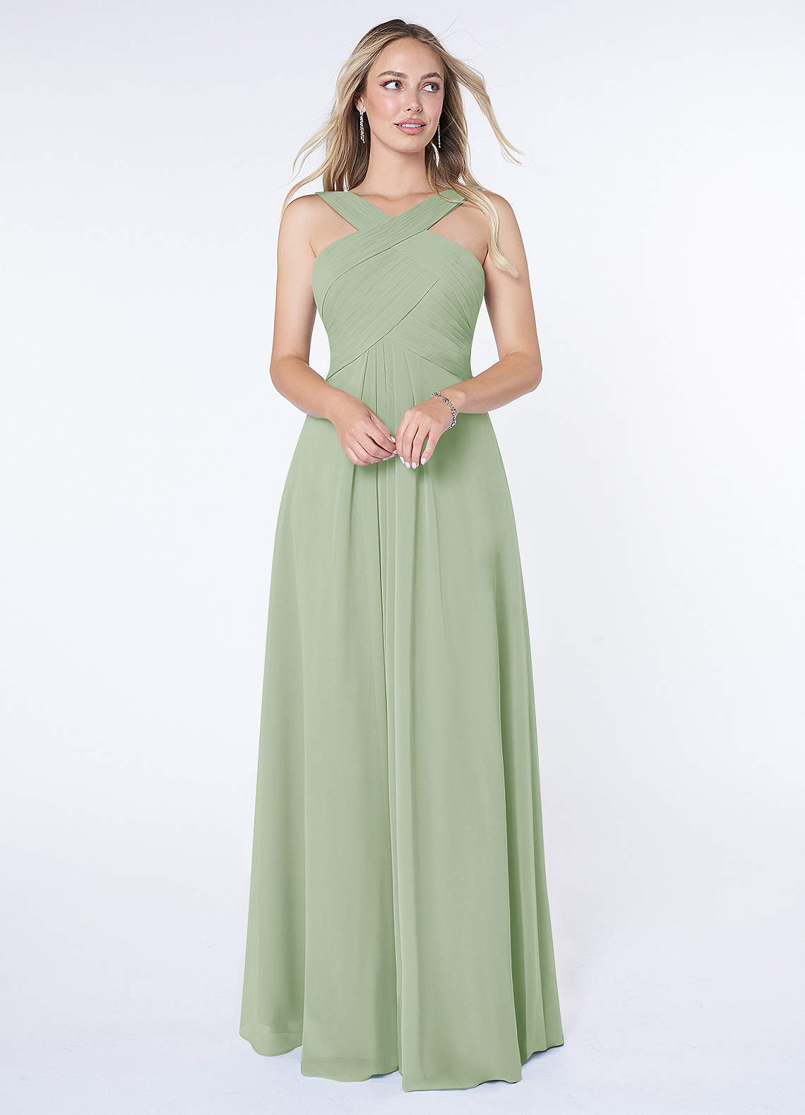 Azazie dusty 2024 sage dress