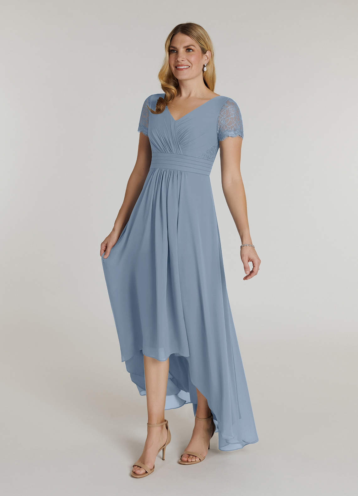 Azazie Polly Mother of the Bride Dresses A-Line Lace Chiffon Asymmetrical Dress image1