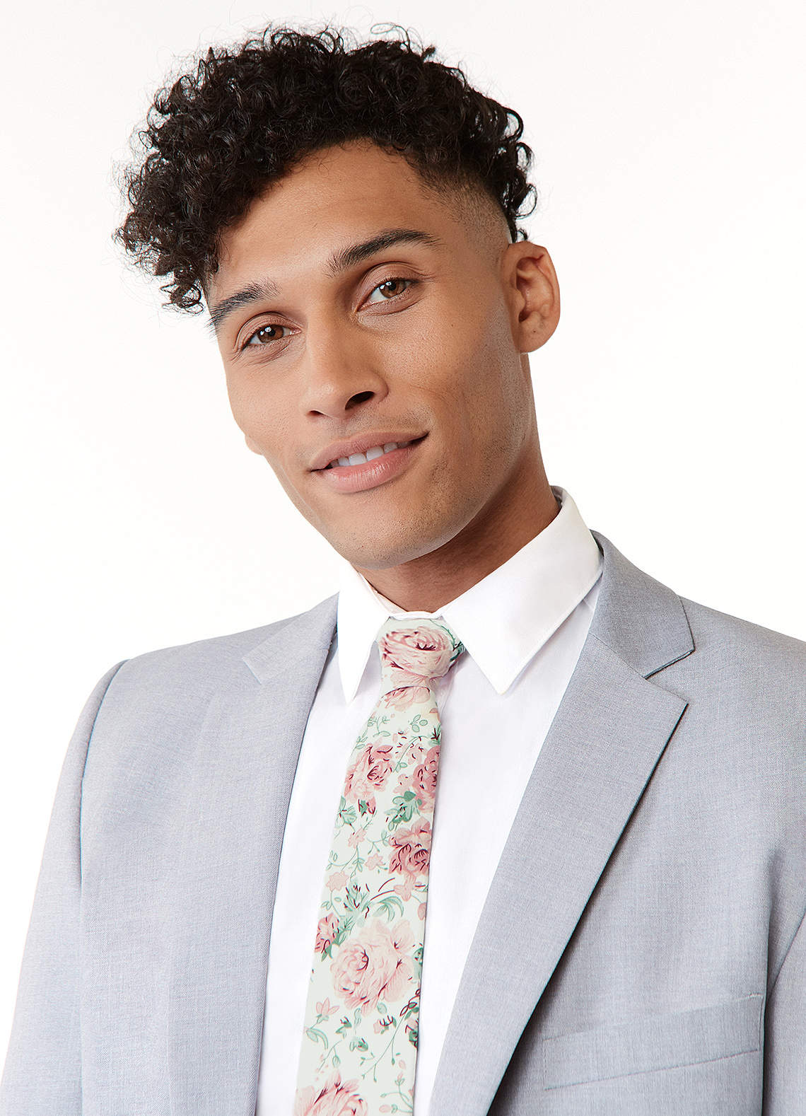 front Dusty Rose-Patterned Tie