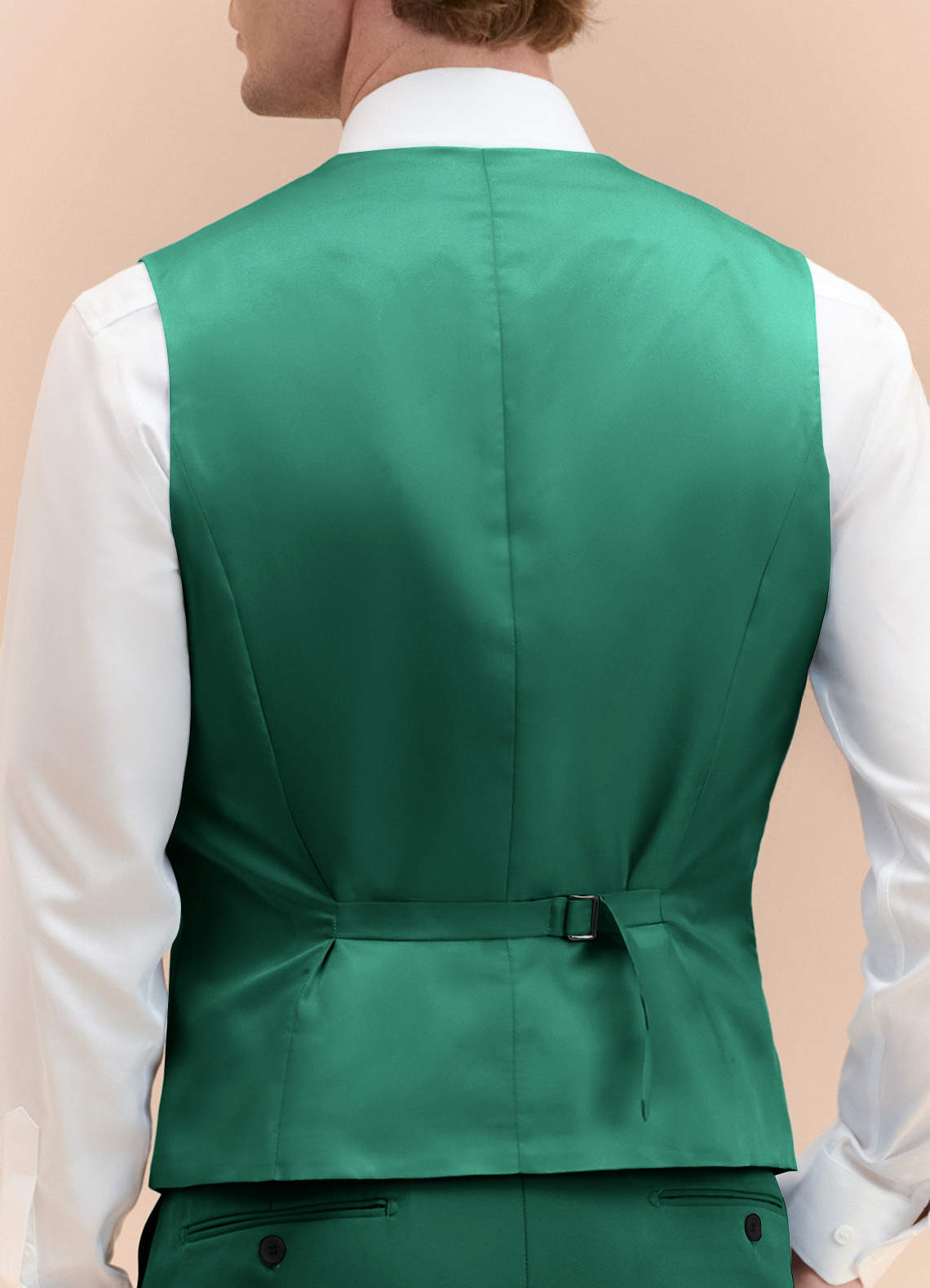 front James Emerald Structured Stretch Suit Vest