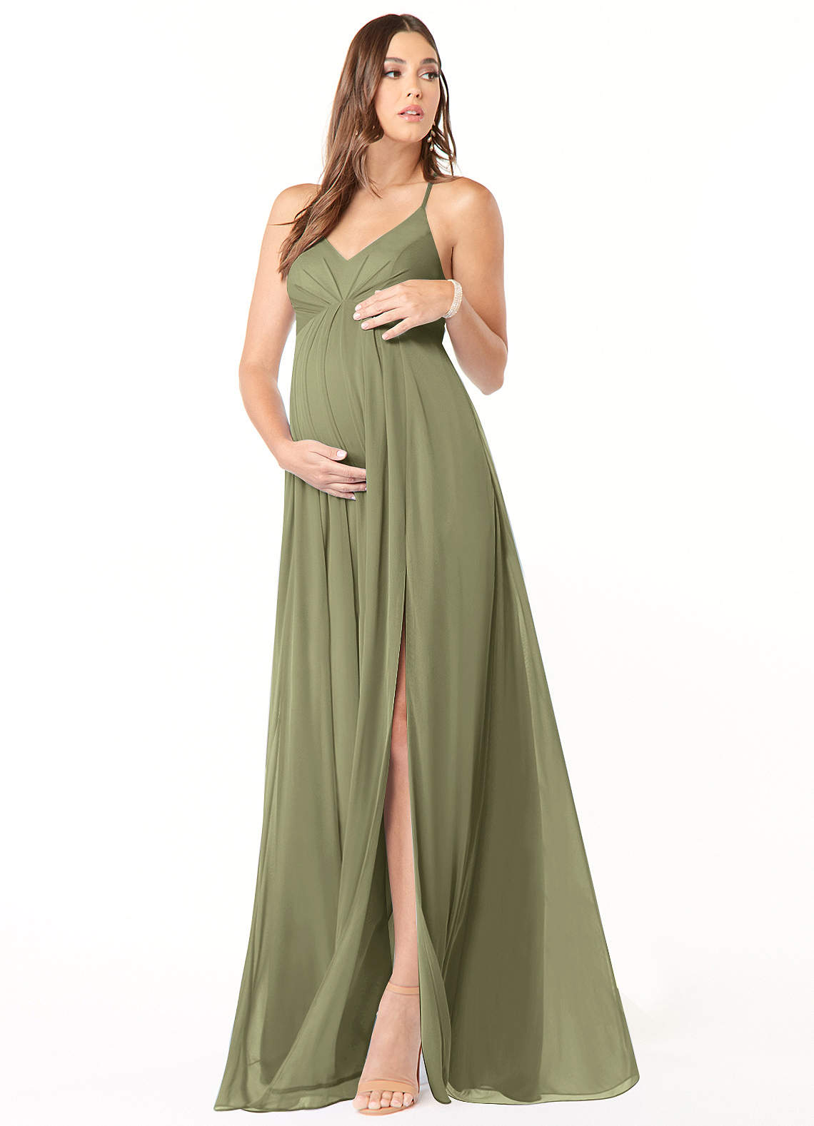 Azazie Annabelle Pistachio Maternity Bridesmaid Dresses | Azazie