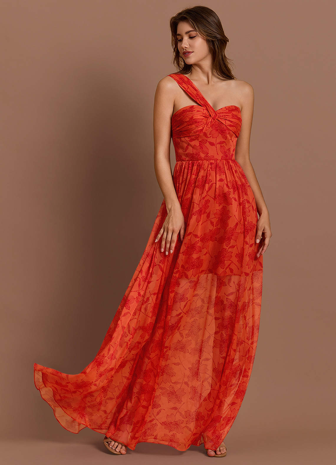 Xylia Tangerine Maxi Dress Ready to Ship | Azazie CA