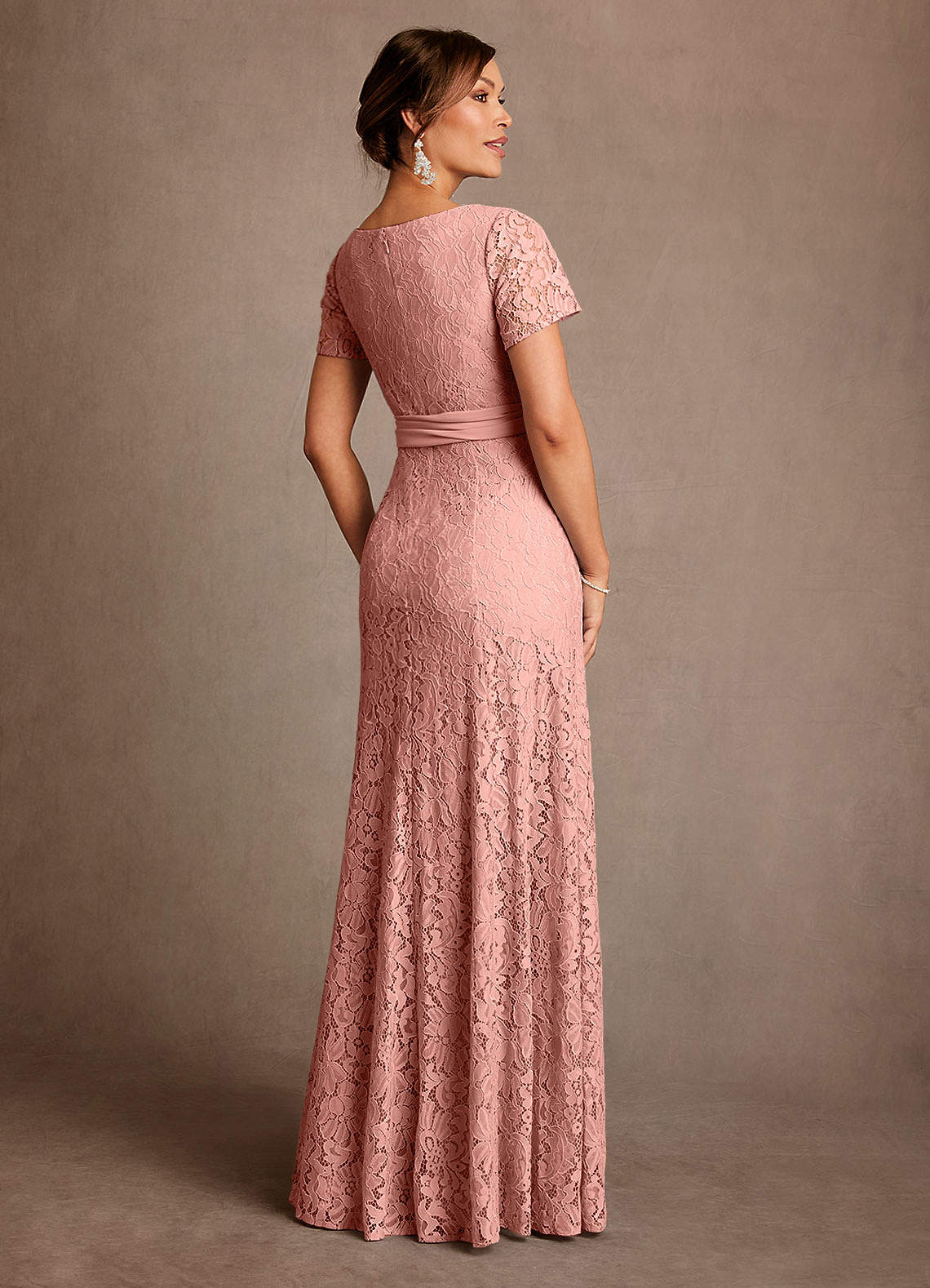 Azazie Sheffield Final Sale Rosette A-Line Lace Chiffon Dress image5