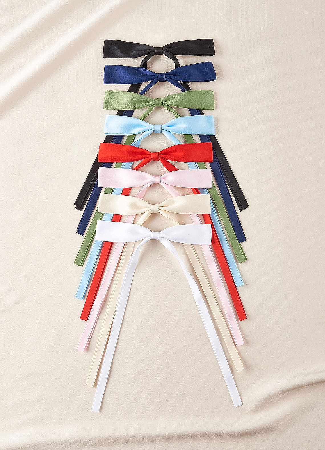 front Satin Bow Hair Clips