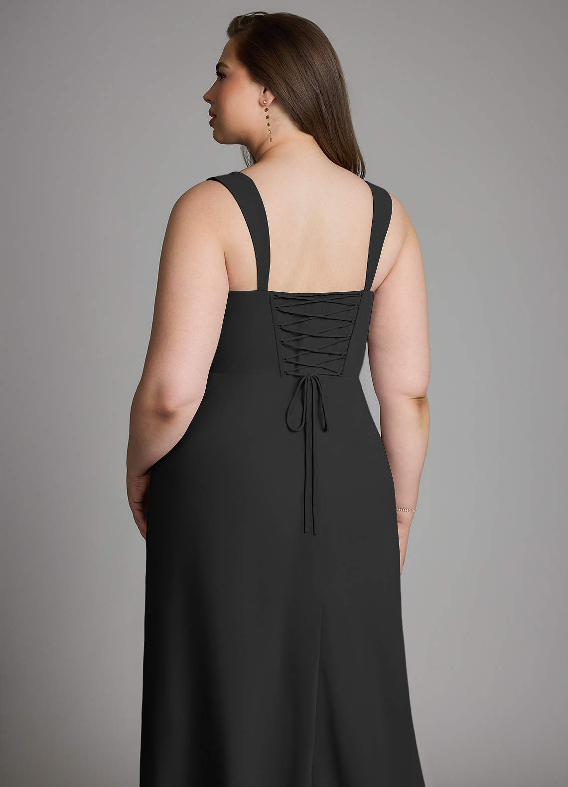 Azazie Agustina Bridesmaid Dresses Black Mermaid Corset Chiffon Dress image13