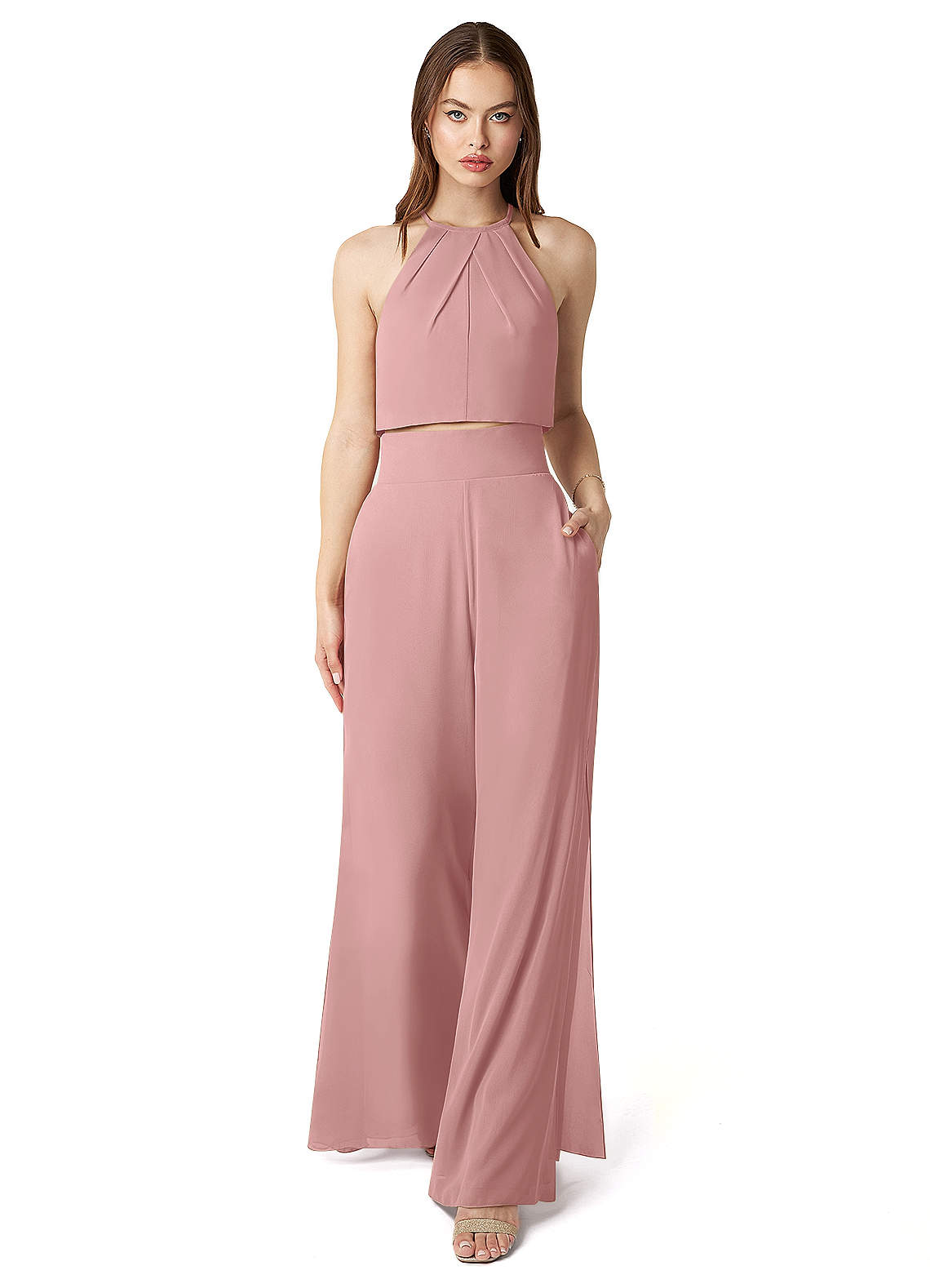 damie♡ Azazie Kenzi Jumpsuit Dusty Rose Bridesmaid Dresses | Azazie