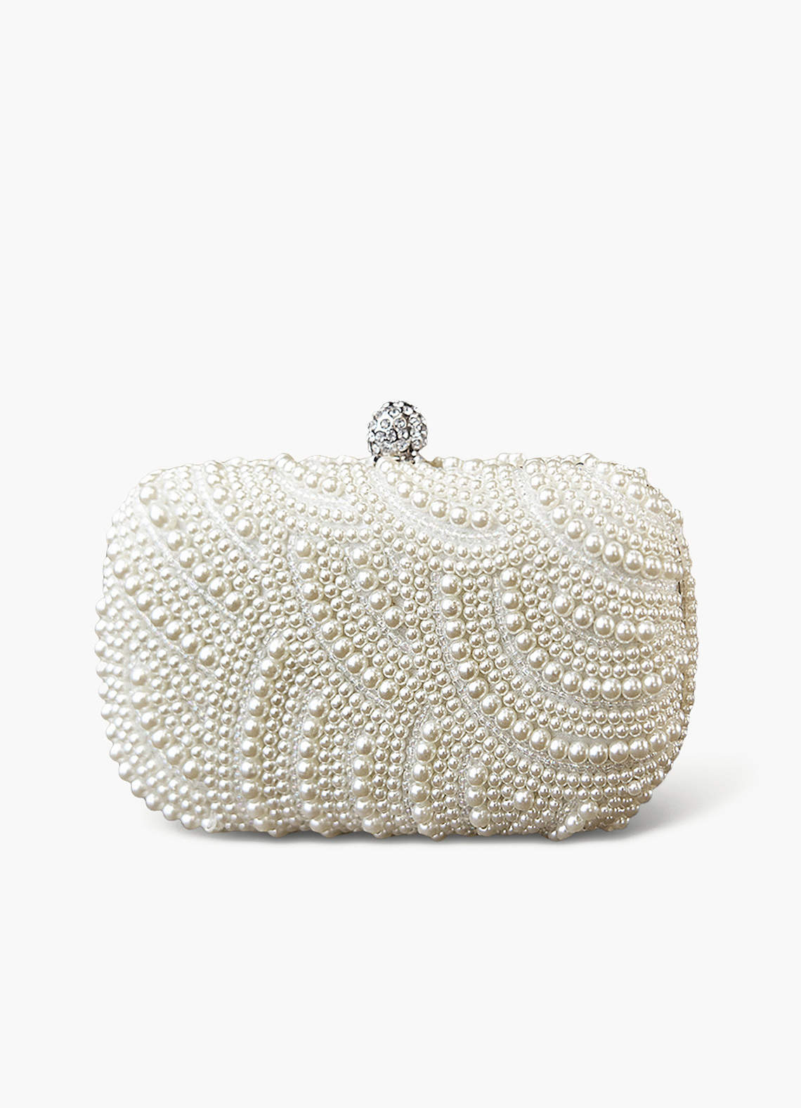 front Pearl Embellished Clutch