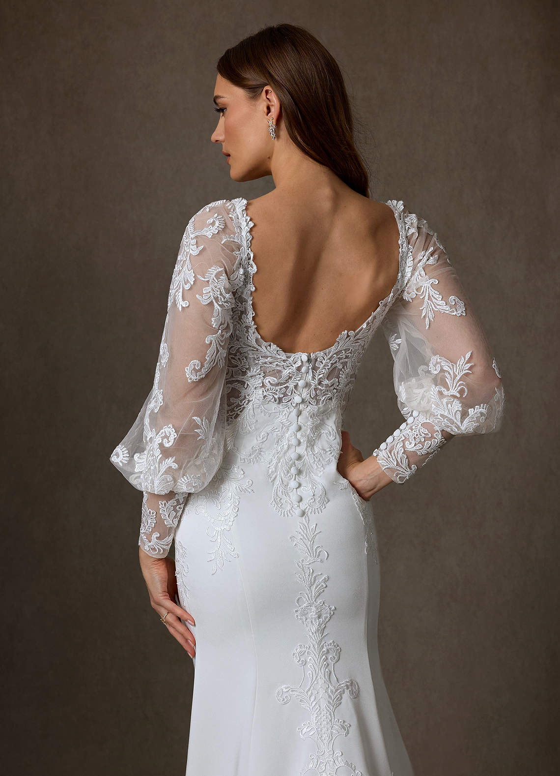 Azazie Isadora Robes de mariée Robe Sirène en Dentelle Blanc De Diamant image6