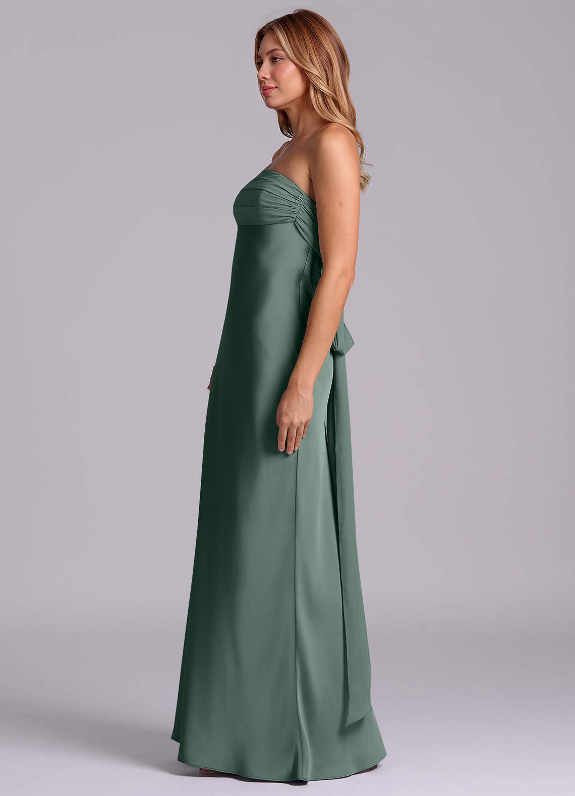 Azazie Ailanie Sea Moss Stretch Satin Bridesmaid Dresses | Azazie