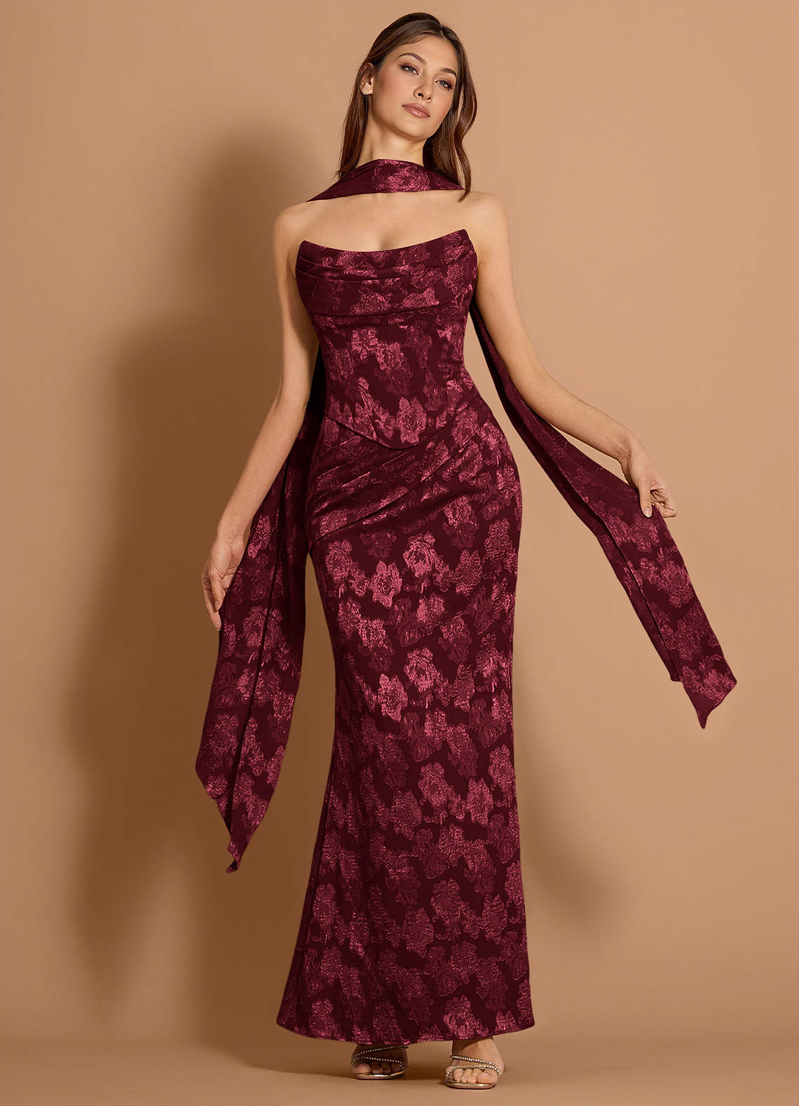 Anastasia Wine Maxi Dress Azazie — free download