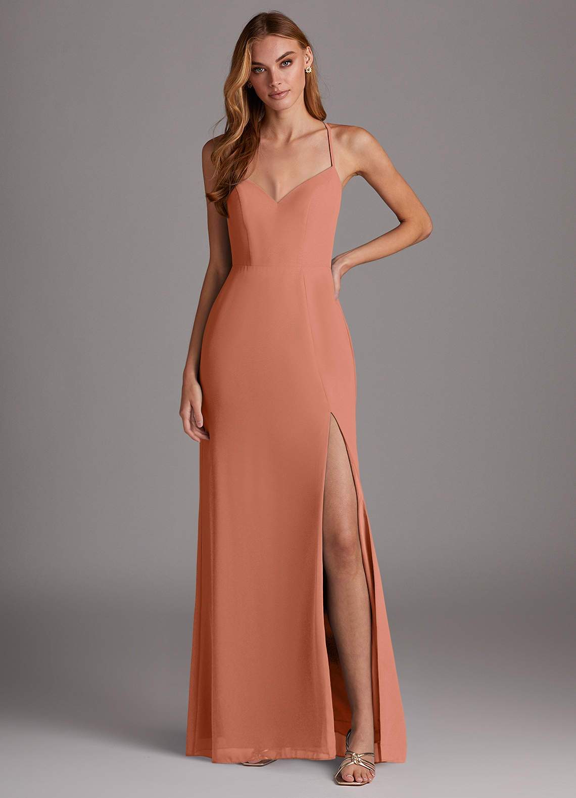 Azazie Manila Bridesmaid Dresses MAI TAI Sheath V-Neck Chiffon Dress image1