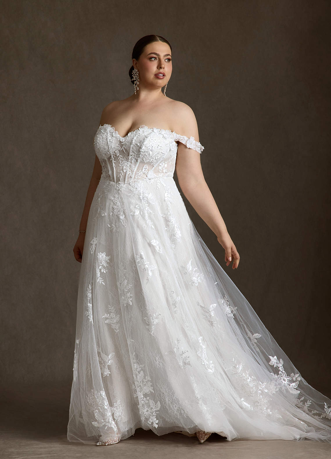 Azazie Florentina Wedding Dresses Diamond White A-Line Sweetheart Sequins Tulle Dress image14