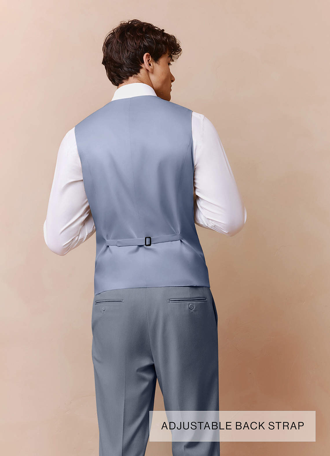 front Savile Light Blue Wool Blend 3-Piece Suit
