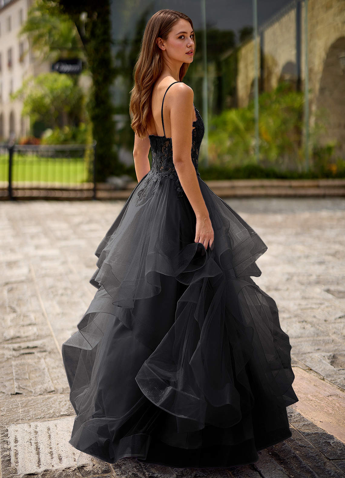 knee length dresses for ladies Clarisse 810986 Prom Dress - Black main image 1