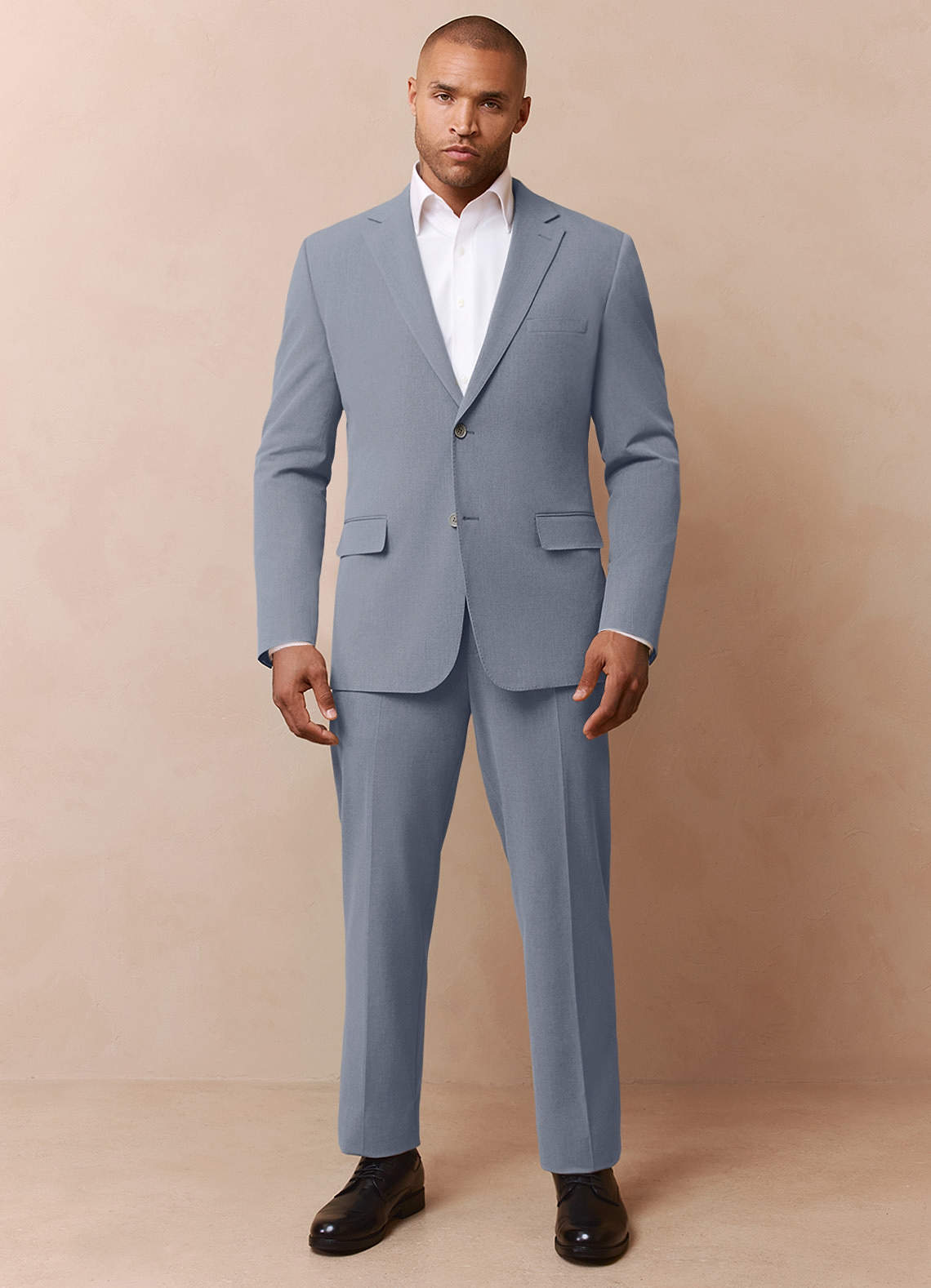 front Savile Light Blue Wool Blend Suit