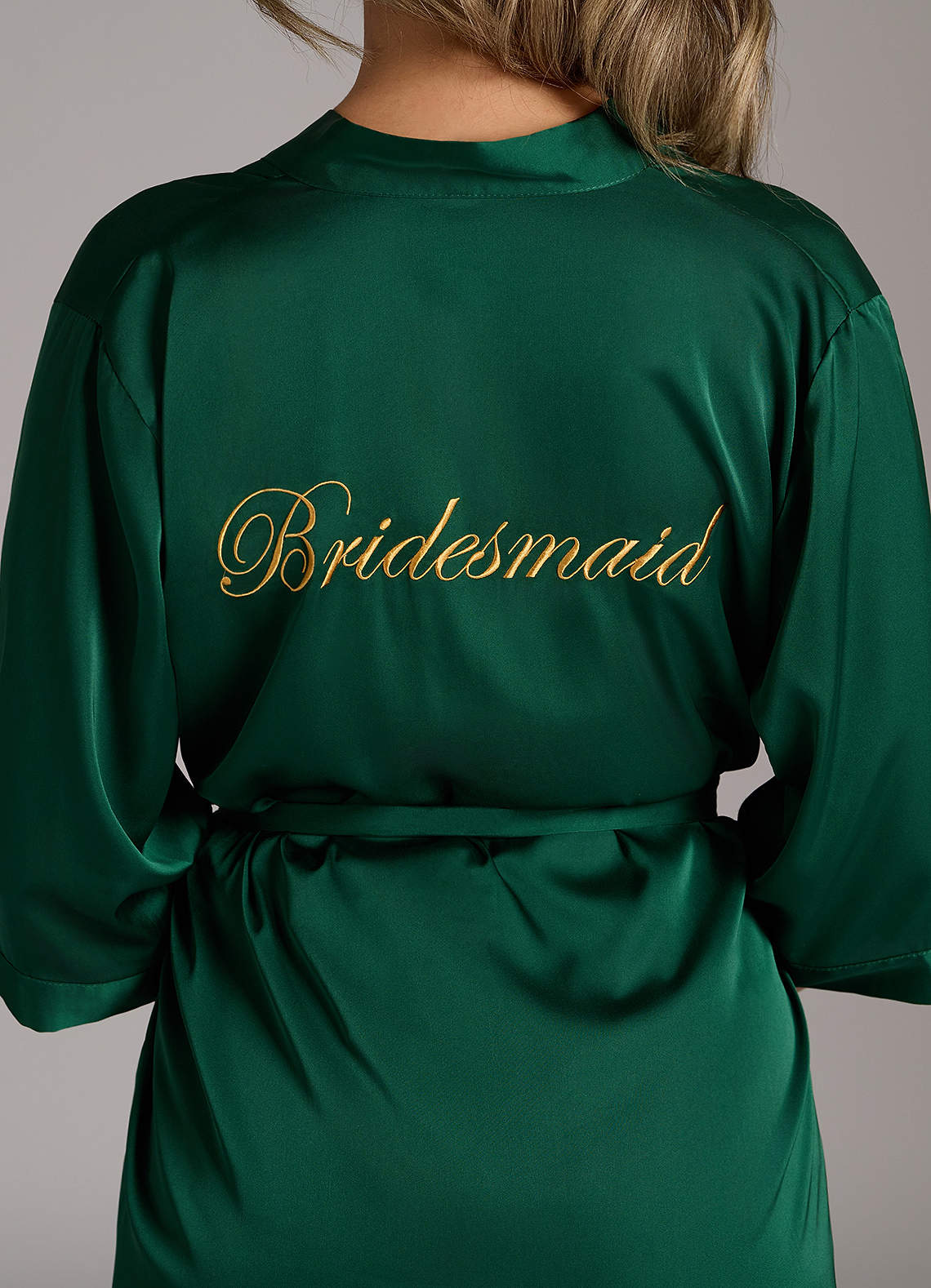 front Bridal & Bridesmaid Satin Embroidered Robe