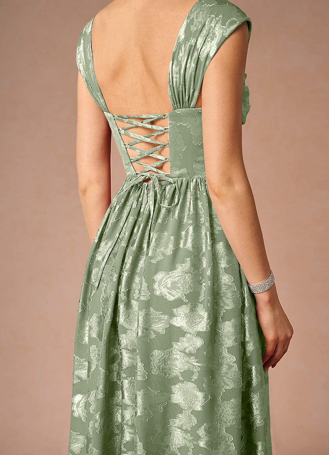 Hazel Light Green Pleated Maxi Dress | Azazie
